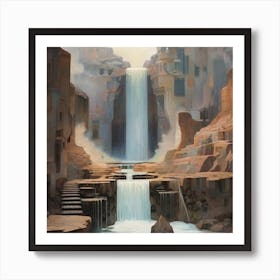 Waterfall In The Desert Art Print