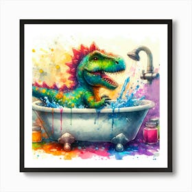 Dinosaur Bathing 1 Art Print