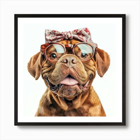 Dog With Glasses 40 Art Print