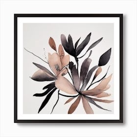 Black And White Flowers Art Print