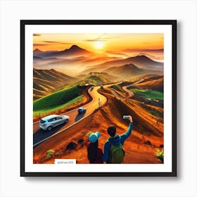 Sunset In The Mountains Art Print