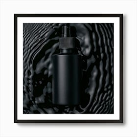 Black Bottle On A Black Background Art Print