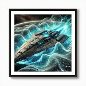 A Futuristic Spaceship With Advanced Defensive Mec Art Print