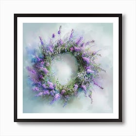 Lavender Wreath 1 Art Print