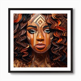 Abstract Portrait Of African Woman Art Print