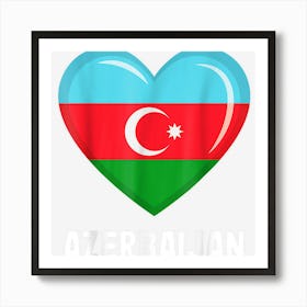 Heart Love Azerbaijan Azerbaijani Art Print