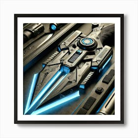 A Detailed Close Up Of A Futuristic Energy Blade Used By The Martian Shock Troopers Art Print