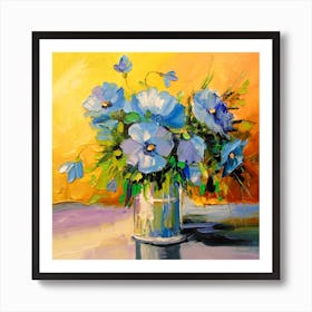 Bouquet of blue flowers Art Print
