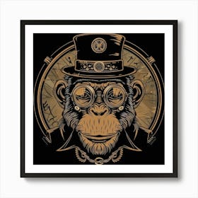 Steampunk Monkey 47 Art Print