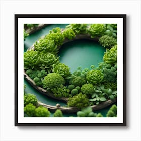 Circle Of Succulents Art Print