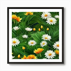 Daisy Background Art Print