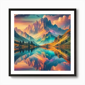 Mountain Landscape Painting Art Print