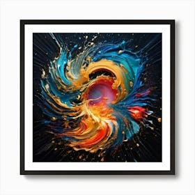 Firefly Vibrant Abstract Digital Art Showcasing Chaotic Beauty And Fluid Motion 80684 (2) Art Print