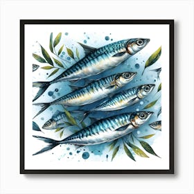 Watercolor Fishes Art Print 1 Art Print