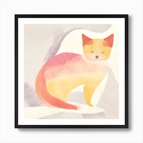 Watercolor Cat Art Print