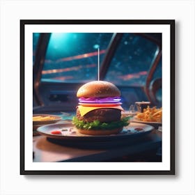 Burger In Space 24 Art Print