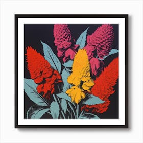 Celosia 2 Pop Art Illustration Square Art Print