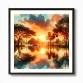 Sunset In The Park Poster