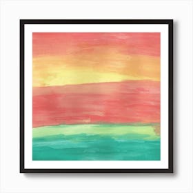 Abstract Watercolor Sunrise Art Print