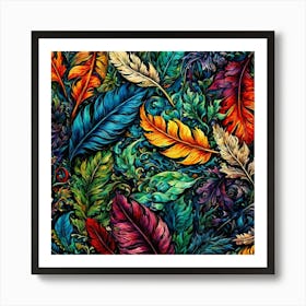 Colorful Feathers 16 Art Print