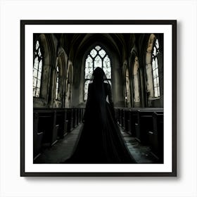 Gothic Bride In Church Art Print