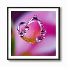 A Close Up Of A Delicate Raindrop On A Vibrant Flower Petal, Showcasing Its Reflective Surface And I (1) Art Print