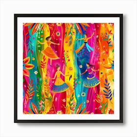 Baisakhi Banner Texture With Punjabi Dance Motif 17183964 1 Art Print