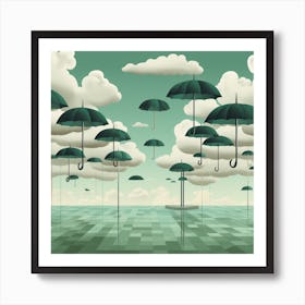 Umbrellas In The Sky Art Print