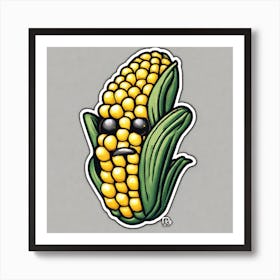 Sweetcorn As A Logo Perfect Composition Beautiful Detailed Intricate Insanely Detailed Octane Rend Art Print