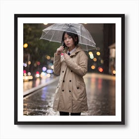 Girl in the Rain Art Print