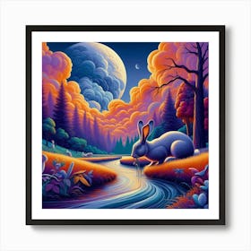 Rabbit In The Forest 2 Art Print