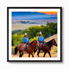 Two Native Americans On Horseback 1 Art Print