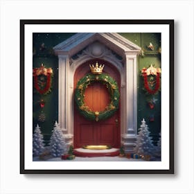 Christmas Decoration On Home Door Epic Royal Background Big Royal Uncropped Crown Royal Jewelry (11) Art Print