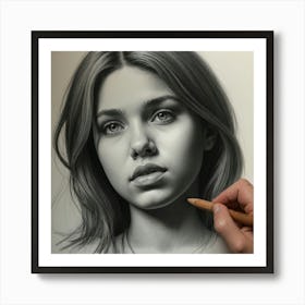 Portrait Of A Young Woman Art Print