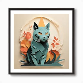 Paper Cat Art Print