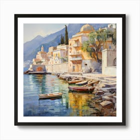 Cliffs of Serenity: Malfi's Seaside Beauty Art Print