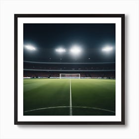 Soccer Stadium At Night Art Print