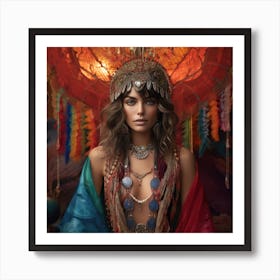 Woman In A Costume Art Print