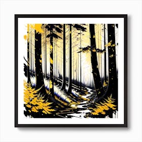 Yellow Forest 12 Art Print