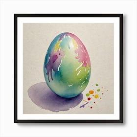 Water Colored Painting Of Easter Egg 646584264 Art Print