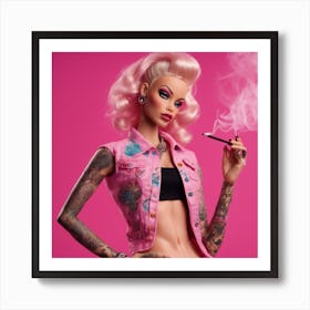 Bad Girl Tattoo Pomp Barbie Art Print
