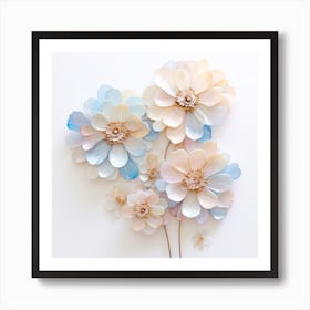 Flowers On A White Background Art Print