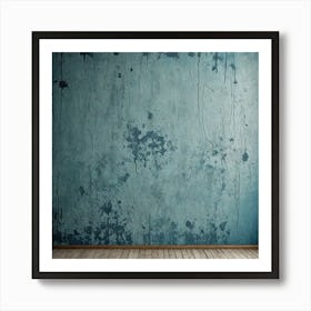 A Blue Grunge Color Wall Painting 1212203834 Art Print