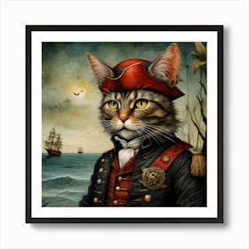 Pirate Cat Art Print