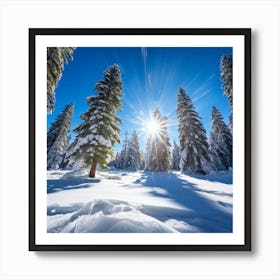 Crystal Clear Ice Clings To The Pine Trees Under A Vibrant Radiant Sun In A Wintry Wonderland Ext (2) 2 Art Print