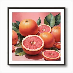 Pink Grapefruit Art Print 0 Art Print