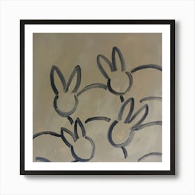 Rabbits 4, Abstract, Oils Art Print