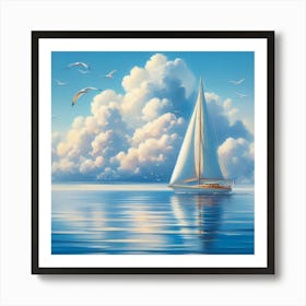 Sailboat On The Sea Art Print