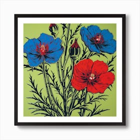 Love In A Mist Nigella 3 Pop Art Illustration Square Art Print