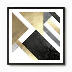 Gray and gold textures 2 Art Print